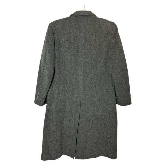Vintage Italian Wool Double-Breasted Overcoat Gray 42L Long READ Grunge Academia - Picture 16 of 16